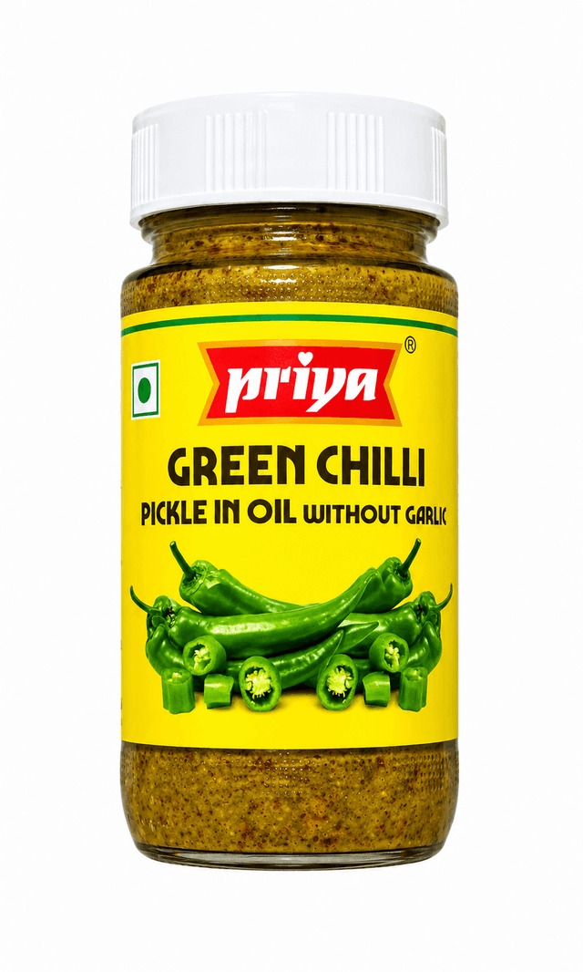 Green Chilli Pickle in Oil Without Garlic